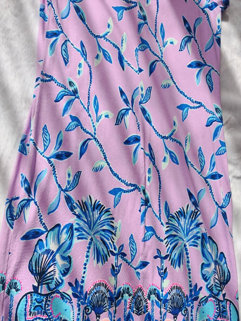 Lilly Pulitzer Elephant Print Dress Pink Blue Palm Shift Mini Size L - Picture 12 of 13